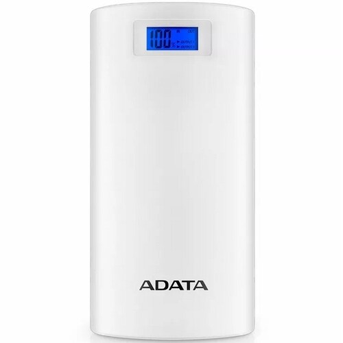 Bateria Adata P20000D 20000mAh Blanco USB Power Bank Cargador Portatil AP20000D-DGT-5V-CWH
