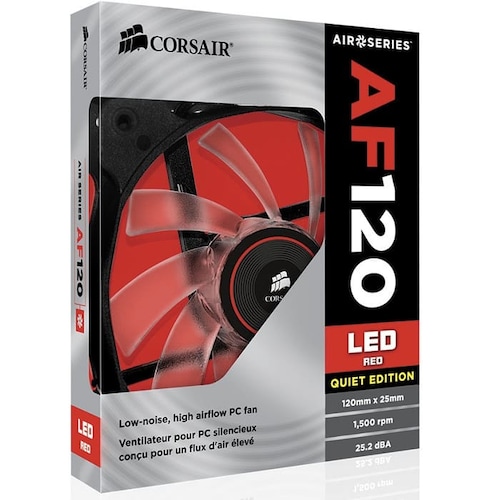 Ventiladores Corsair 2 x 120mm AF120 Led Rojo Quiet Edition Twin Pack CO-9050016-RLED
