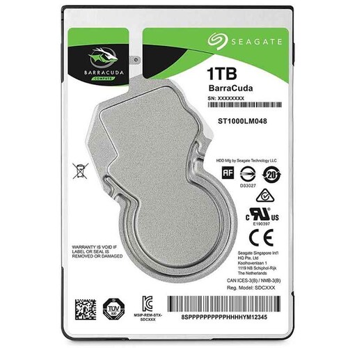 DISCO DURO INTERNO SEAGATE 1TB 2.5" 128MB CACHE 7MM 5400RPM BARRACUDA ST1000LM048 