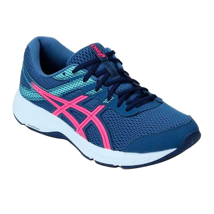 Asics azul sales y rosa