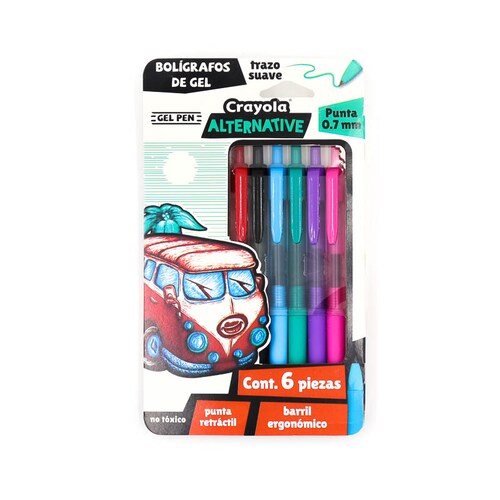 Boligrafo GEL Crayola Alternative 6pz 0.7mm