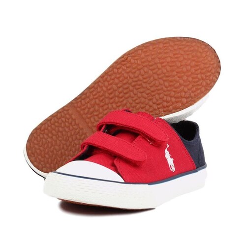 Tenis Polo Ralph Lauren Para Niño Rojo Y Azul Con Broches