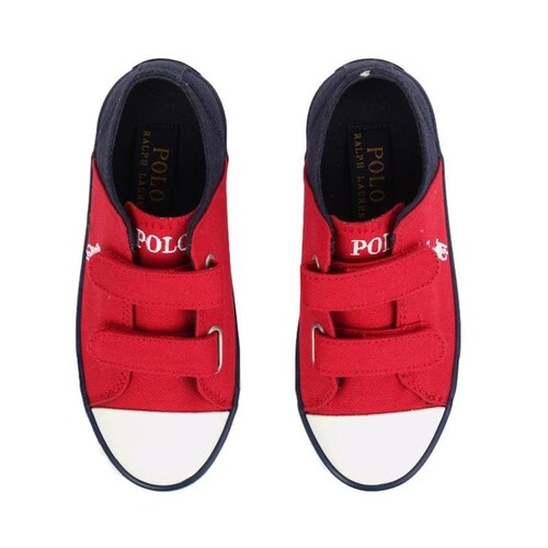 Tenis Polo Ralph Lauren Para Niño Rojo Y Azul Con Broches