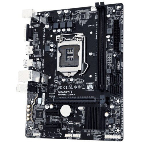Tarjeta Madre GIGABYTE GA-H110M-H 2xDDR4 PCIE USB3 HDMI Socket 1151