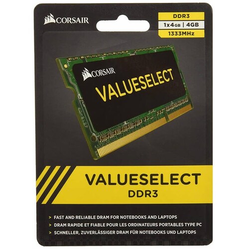 Memoria Ram DDR3 Sodimm Corsair 1333 MHz 4 GB PC3-10600 CMSO4GX3M1A1333C9