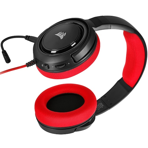 Diadema Corsair HS35 Stereo Gaming Headset 3.5mm Rojo CA-9011198-NA