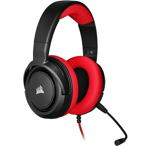 Diadema Corsair HS35 Stereo Gaming Headset 3.5mm Rojo CA-9011198-NA