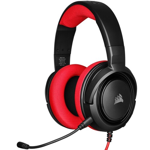 Diadema Corsair HS35 Stereo Gaming Headset 3.5mm Rojo CA-9011198-NA