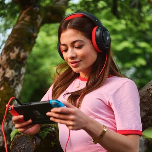 Diadema Corsair HS35 Stereo Gaming Headset 3.5mm Rojo CA-9011198-NA