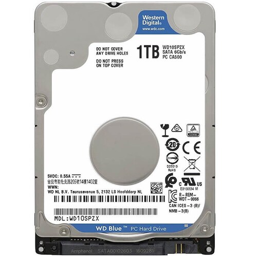 Disco Duro 2.5 Western Digital Blue 1TB 5400RPM SATA 3 128MB WD WD10SPZX.