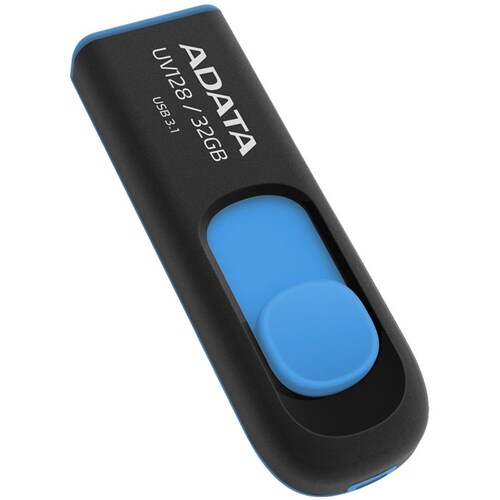 Memoria Flash USB 3.0 Adata UV128 32GB Negro-Azul AUV128-32G-RBE.
