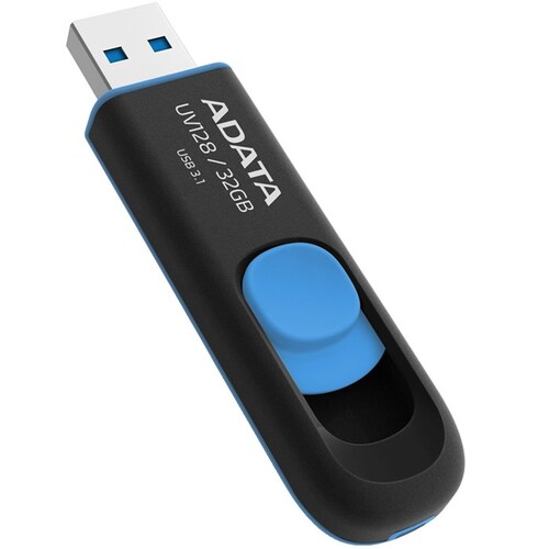Memoria Flash USB 3.0 Adata UV128 32GB Negro-Azul AUV128-32G-RBE.