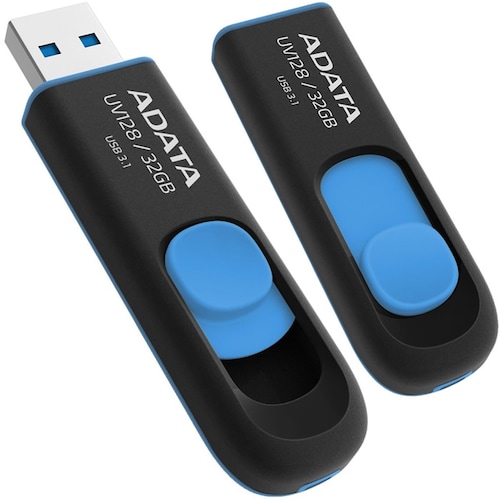Memoria Flash USB 3.0 Adata UV128 32GB Negro-Azul AUV128-32G-RBE.