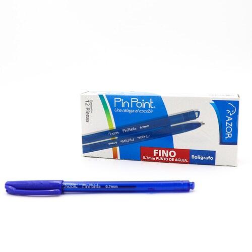 Boligrafo Azor Pinpoint 0.7mm Pluma Punto Aguja Caja 12pzas