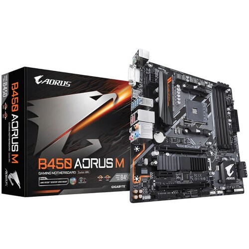 Tarjeta Madre GIGABYTE B450 AORUS M 4xDDR4 2xPCI-E USB3 Socket AM4