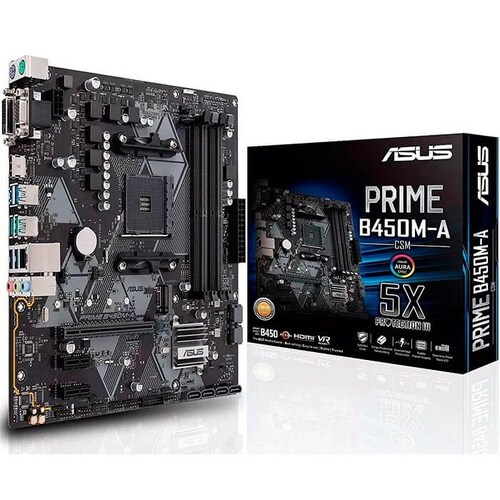 Tarjeta Madre ASUS PRIME PRIME B450M-A/CSM 4xDDR4 PCI-E USB3 Socket AM4
