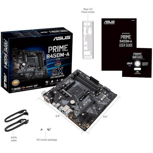 Tarjeta Madre ASUS PRIME PRIME B450M-A/CSM 4xDDR4 PCI-E USB3 Socket AM4