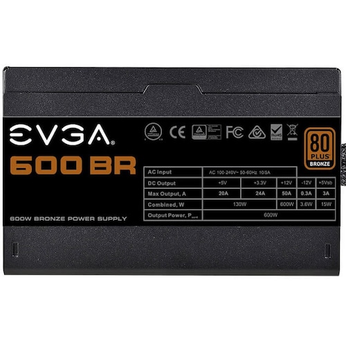 Fuente De Poder EVGA 600 BR 600W 80 PLUS Bronze 100-BR-0600-K1