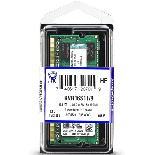 Memoria Ram DDR3 Sodimm Kingston 1600MHz 8GB PC3-12800 1.5v KVR16S11/8