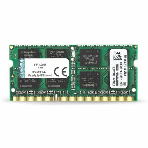 Memoria Ram DDR3 Sodimm Kingston 1600MHz 8GB PC3-12800 1.5v KVR16S11/8