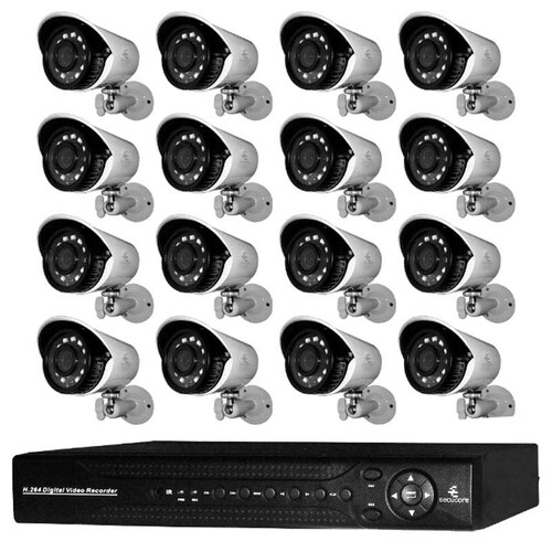 Kit CCTV 16 Camaras Exterior Angulo Amplio Video HD 1080p