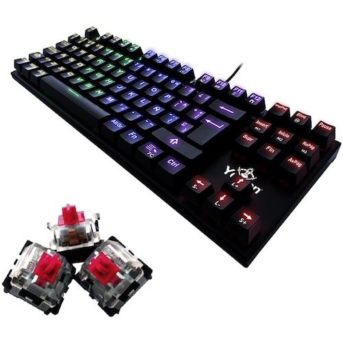 Teclado YeYian Spark Serie 2000 Mecanico Switch Rojo RGB YAT1806