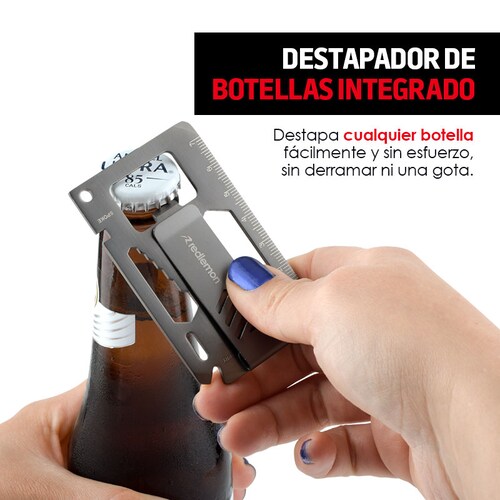 Clip para Billetes con Destapador 9 Herramientas en 1 Redlemon.