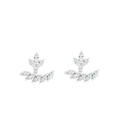 Aretes de plata hojas de zirconia AZHARA