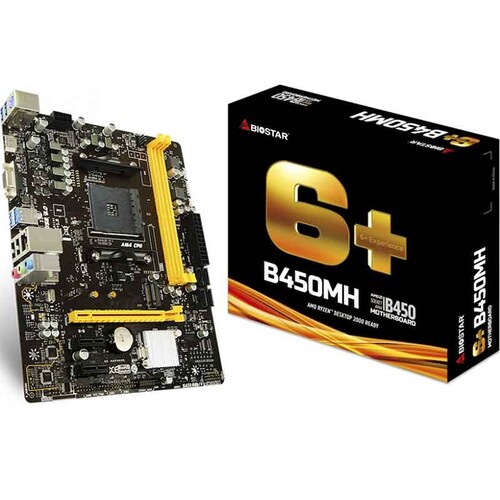 Tarjeta Madre BIOSTAR B450MH AMD AM4 2x DDR4 M.2 PCIe 3.0 Micro ATX 
