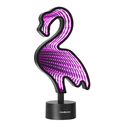 Redlemon Lámpara Espejo Infinity 3D con Luz LED de Colores, Diseño Tipo Túnel. Enciende con Conexión USB o con Baterías AA no incluidas, Portátil, Ideal para Decorar e Iluminar Casa y Negocio