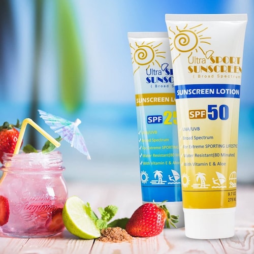 Kit simulador porta alcohol Sunscreen Cream