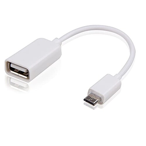 Cable Otg  flexible de micro USB a USB  Estadar  color blanco
