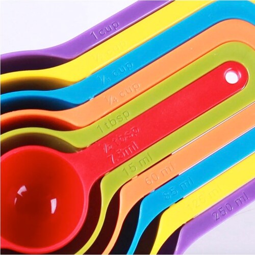 Kit Set De Tazas Cucharas Medidoras para Cocina 1/2 Cda A 1 Taza 