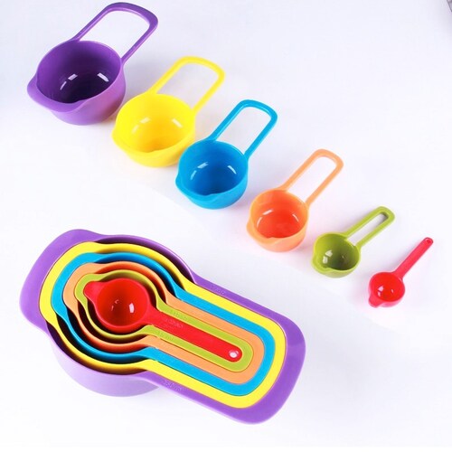 Kit Set De Tazas Cucharas Medidoras para Cocina 1/2 Cda A 1 Taza 