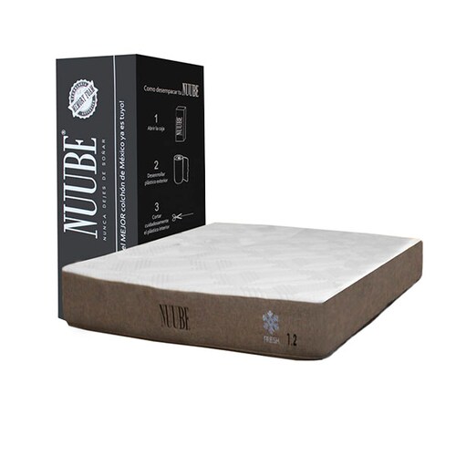 Colchón de Memory Foam King Size Nuube 1.2 , empacado al vacío y entregado en caja 