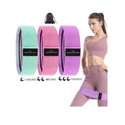 Bandas De Resistencia Elasticas Fitness Set De 3 Colores