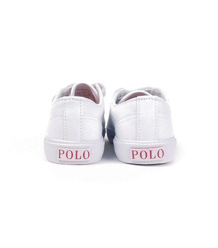 Tenis Polo Ralph Lauren Para Niña Escolar Blanco Con Rosa