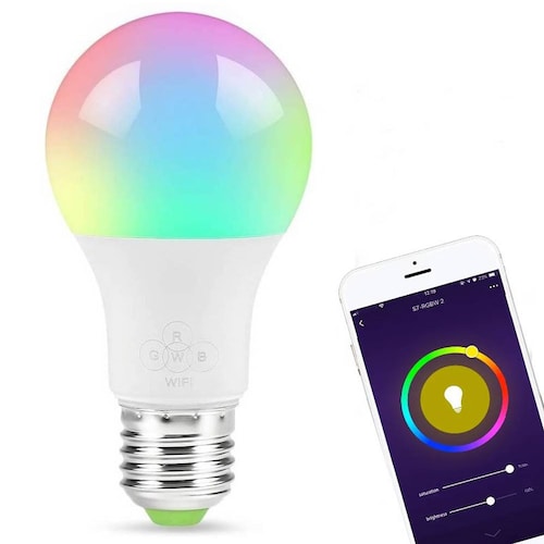 Bombilla LED foco Inteligente regulable E27 7W Multicolor compatible con  Alexa, Google Home