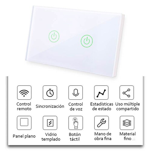 Interruptor inteligente Wifi Interruptor de Luz, Smart Switch Iluminación LED Compatible con Alexa Google Home