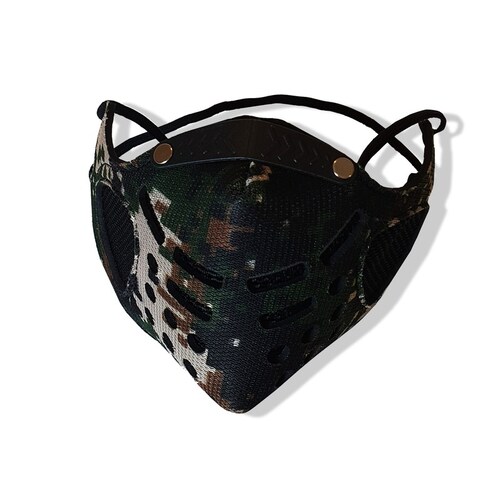 CUBREBOCAS DE NEOPRENO COLOR NEGRO Y MILITAR REUTILIZABLE / LAVABLE