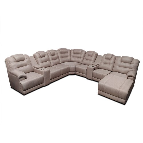 Sala Modular Hercules c/2 reclinables en Tela Michell Capuchino. MADERIAN // ENTREGA EN CDMX Y AREA METROPOLITANA