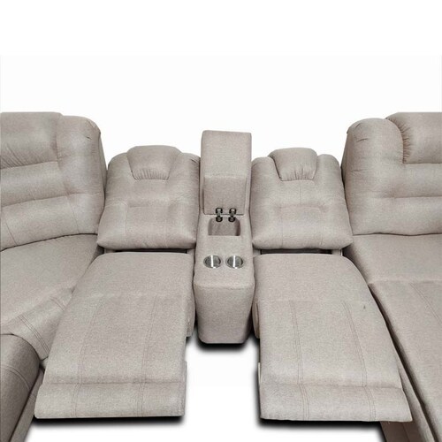 Sala Modular Hercules c/2 reclinables en Tela Michell Capuchino. MADERIAN // ENTREGA EN CDMX Y AREA METROPOLITANA