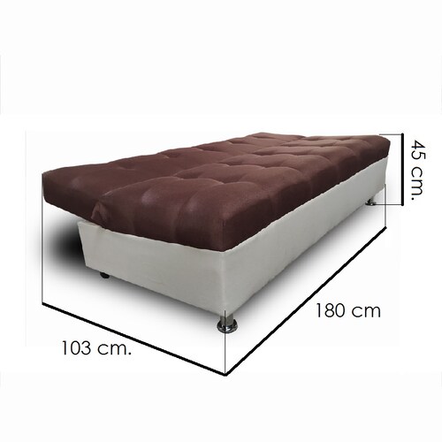 Sofa Cama Alex tela Chocolate y crema Maderian // ENTREGA EN CDMX Y