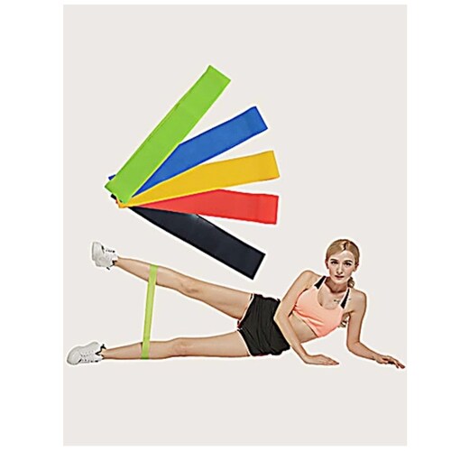 Set de 5 Bandas Ligas De Resistencia Ejercicio En Casa Gym 
