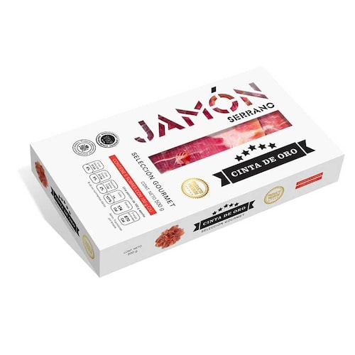 Jamón Serrano Cinta de Oro Premium rebanado 500 g