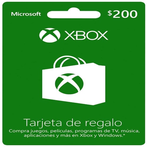 TARJETA DE REGALO XBOX LIVE ACCS $200 PESOS