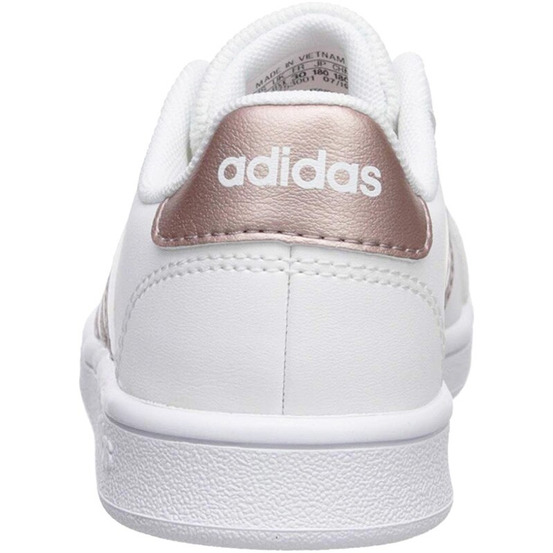 Tenis Adidas Grand Court EF0101 Blanco Franjas Cobre Ni as