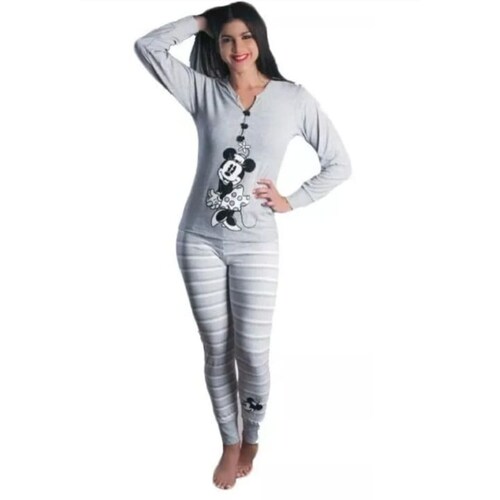 Pijama Mujer Disney Minnie Mouse Terciopelo Blusa Manga Larga y Pantalon Mod 9008