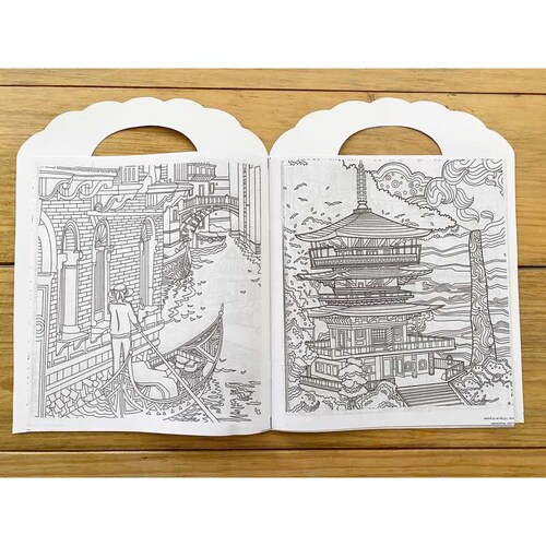 paquete de 2 Libros Para Colorear Mandalas Ciudades y cosas 16 Pág C/u
