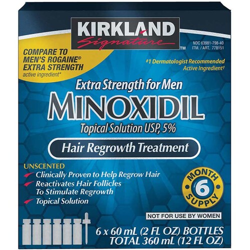 Minoxidil Kirkland 5% para crecimiento barba y cabello